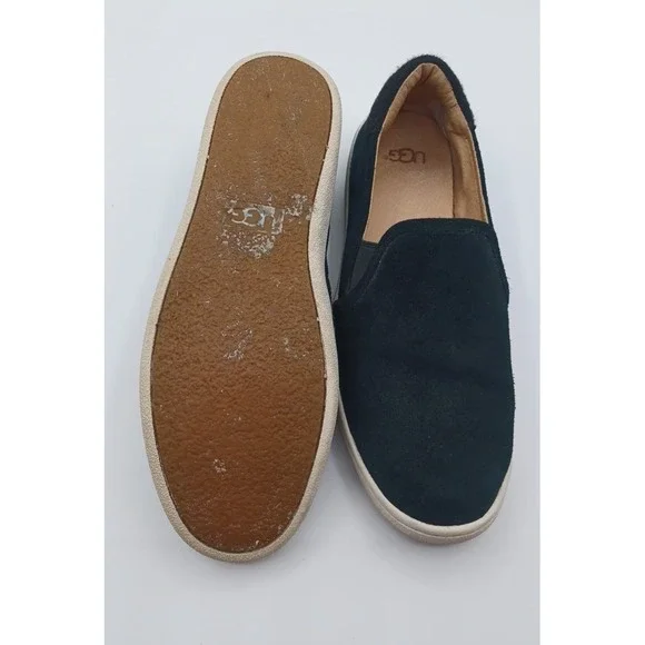 UGG Women's Australia Black Suede Slip On Sneaker size 7.5 - Picture 8 of 9